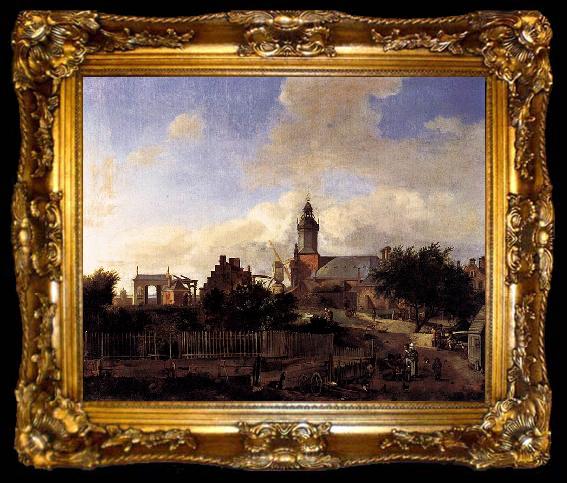framed  Jan van der Heyden Street before Haarlem Tower, ta009-2